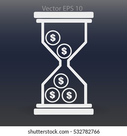 Hourglass with dollars vector illustration