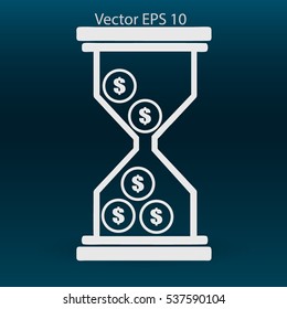 Hourglass with dollars vector illustration