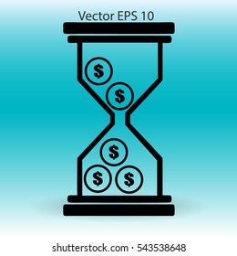 Hourglass with dollars vector illustration