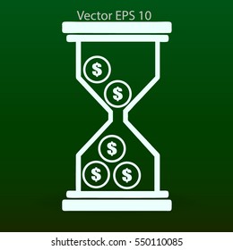 Hourglass with dollars vector illustration