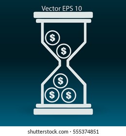 Hourglass with dollars vector illustration
