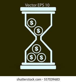 Hourglass with dollars vector illustration