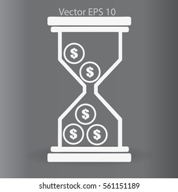 Hourglass with dollars vector illustration