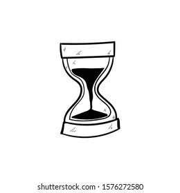 hourglass doodle icon vector hand drawing 