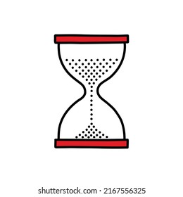 hourglass doodle icon, vector illustration