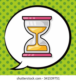 Hourglass doodle, speech bubble