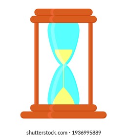 Hourglass Drawing On White Background, Vector Illustration