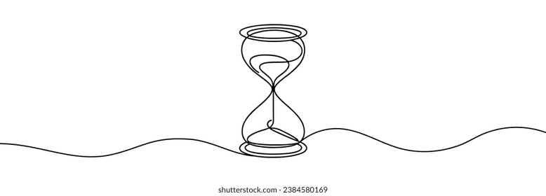 hourglass drawn with one line isolated. Vector illustration