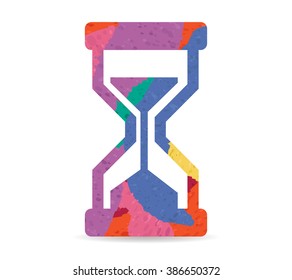 hourglass drawn painted icon vector