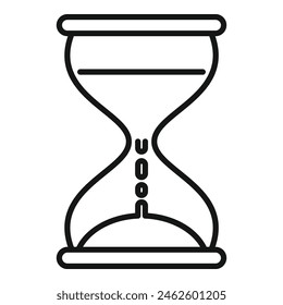 Hourglass duration timer icon outline vector. Event overtime. Schedule network