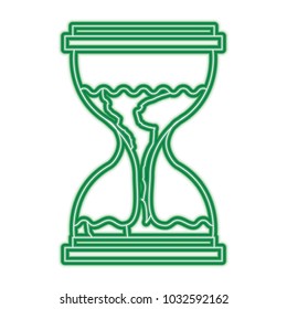 hourglass with a earth globe flowing melting