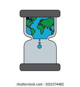 hourglass with earth world time