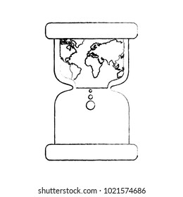 hourglass with earth world time