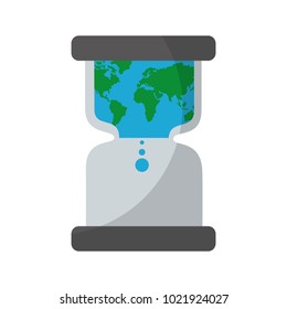 hourglass with earth world time