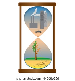 Hourglass, ecology, city and landscape