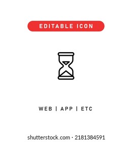 hourglass editable stroke icon, outline icon for web, app, presentation, etc 