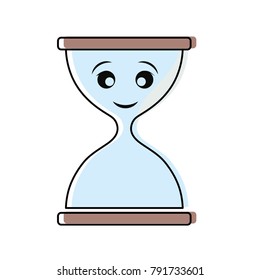 Hourglass empty isolated smiling cartoon