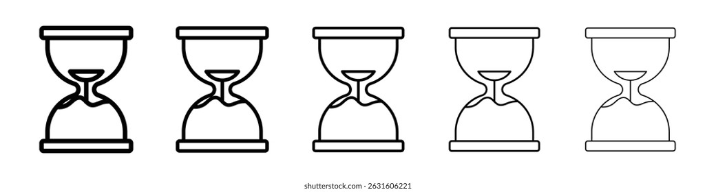 Hourglass end icon in black. Vector illustration for graphic design
