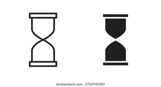 Icono del extremo del reloj de arena. cartel plano lleno para el concepto móvil y el Diseño web