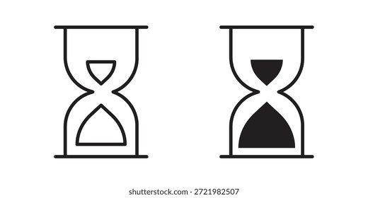 Icono de final de reloj de arena icono plano simple. Versión Liner - Vector de stock.