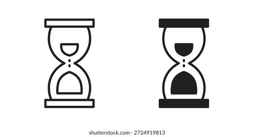 Icono de extremo de reloj de arena plana y colección de carrera para ui ux trabajo.