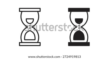 Hourglass end icon flat and stroke collection for ui ux work.