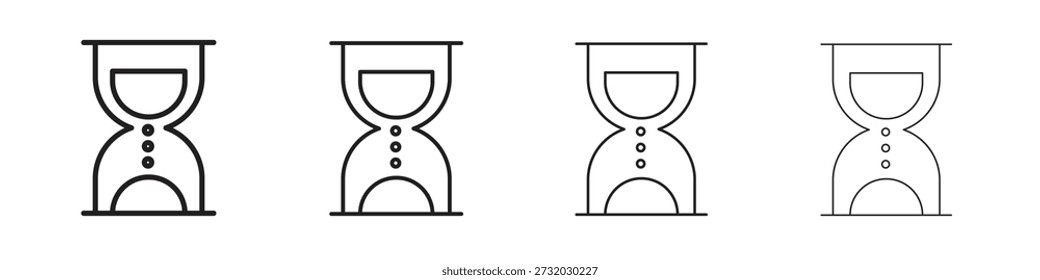 Hourglass end icon set. curso editável eps 10 ilustração vetorial.