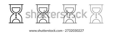 Hourglass end icon set. editable stroke eps 10 vector illustration.