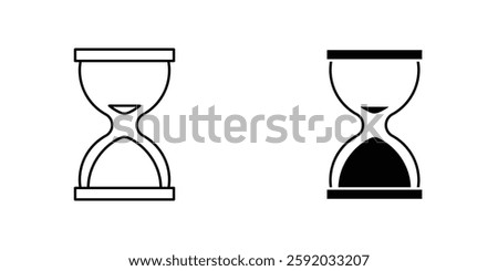 Hourglass end icon symbol collection on white background.