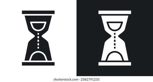 Hourglass end icons set vectors black and colored style
