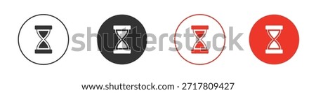 Hourglass end icons simple flat silhouette vector illustration