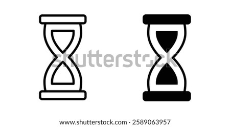 Hourglass end icons thin line illustrations designs