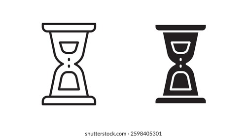 Hourglass end vector icon set in black color.
