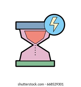hourglass with energy hazard symbol
