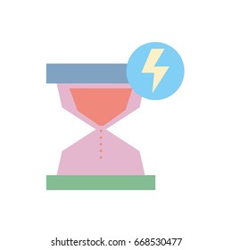 hourglass with energy hazard symbol
