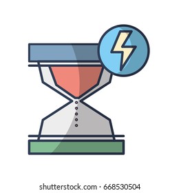 hourglass with energy hazard symbol