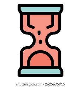 Hourglass with falling sand measuring passing time, deadline or ending concept