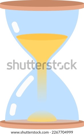 Hourglass with falling sand semi flat color vector object. Editable element. Glass clock. Full sized icon on white. Simple cartoon style spot illustration for web graphic design and animation