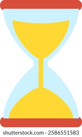 Hourglass featuring falling sand, symbolizing the passage of time in a simple yet iconic representation of deadlines, countdowns, and the flow of history