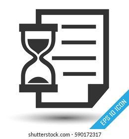 Hourglass file icon. Sand timer file symbol logo isolated on a white background. Vector illustration.