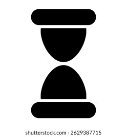Hourglass Fill Icon. Black and White Timer Hourglass Symbol
