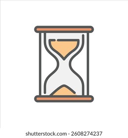hourglass filled outline icon. hourglass color line illustration.