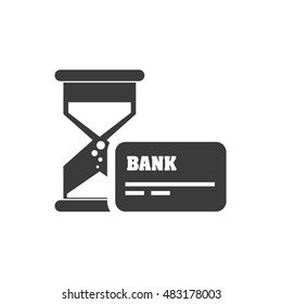 hourglass with finance icon vector illustration design