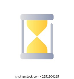Hourglass flat gradient two-color ui icon. Time-measuring device. Sand glass clock. Timekeeping. Simple filled pictogram. GUI, UX design for mobile application. Vector isolated RGB illustration