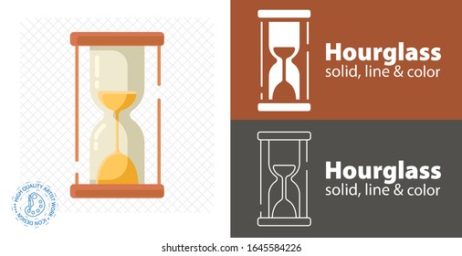 Hourglass flat icon. line icon