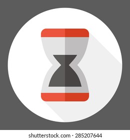 Hourglass flat icon with long shadow
