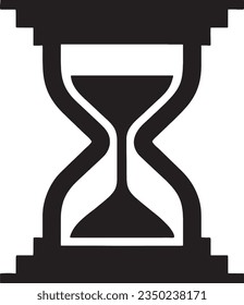 Hourglass-Ikone. Vektorschwarzes Symbol. Trendy flache Illustration für Webdesign, Werbung, Apps, Benutzeroberfläche.
