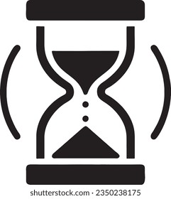 Hourglass flat icon. Vector black symbol. Trendy flat style illustration for web site design, , ads, apps, user interface.