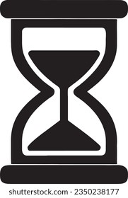 Hourglass flat icon. Vector black symbol. Trendy flat style illustration for web site design, , ads, apps, user interface.