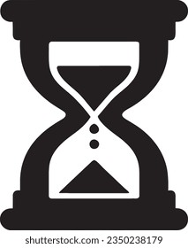Hourglass flat icon. Vector black symbol. Trendy flat style illustration for web site design, , ads, apps, user interface.